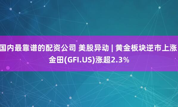 国内最靠谱的配资公司 美股异动 | 黄金板块逆市上涨 金田(GFI.US)涨超2.3%